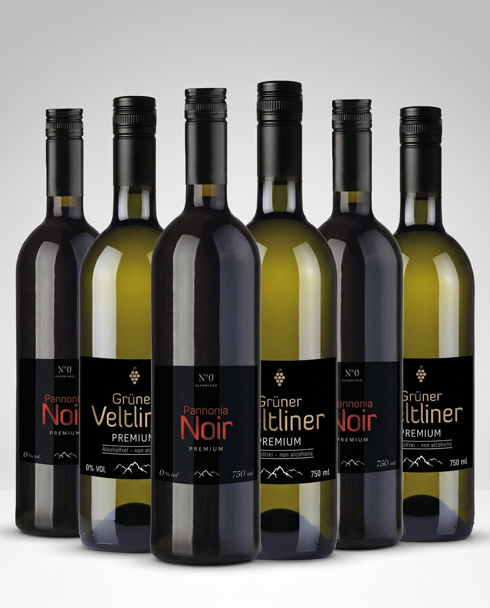 Пакет: 
3 бр. Pannonia Noir Premium 
3 бр. Gruner Vettliner Premium 